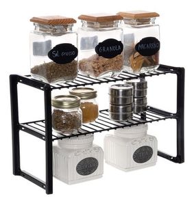 Pure iron spice <b>shelf</b> with strong build for storing glass spice jars safely and attractively in any kitchen - Product Image 3