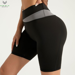 Pantalones cortos deportivos de verano de zona transfronteriza de alta elasticidad para mujer, pantalones de Fitness informales a juego de colores sólidos, ropa de Yoga desnuda media - Product Image 1