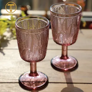 Chuyên nghiệp Glass Goblet set màu xanh lá cây cổ điển uống kính cho tổ chức sự kiện