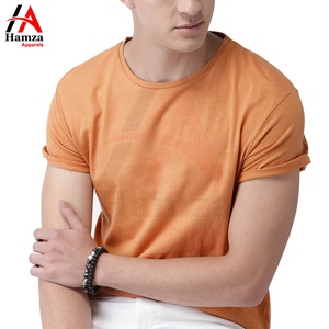 T-shirt décontracté orange de qualité supérieure à manches courtes en tissu de coton confortable T-shirts pour hommes par Hamza Apparels - Product Image 5