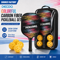 Set Raket Pickleball Serat Karbon Warna-warni dengan 2 Raket dan Bola Tersedia Sebagai Raket Tunggal Grosir Kustom