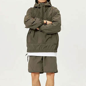 Conjunto de Sudadera con Capucha y Pantalones Cortos Cortavientos de Otoño de Alta Calidad con Diseño Personalizado e Impresión de Logotipo - Product Image 3