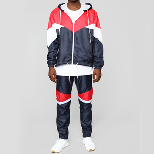 Survêtement pour homme avec logo personnalisé en gros, bloc de couleur, coupe-vent, rétro années 90, imperméable, Techwear, jogging léger, ensembles de survêtements - Product Image 1