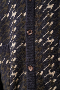 Nouvel arrivage 2025 100% Cardigan tricoté en coton pour homme Logo personnalisé Anti-rétrécissement Streetwear Confortable Hip Hop Baggy Sweater - Product Image 5