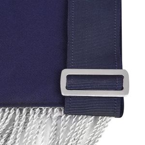Tablier de secrétaire de luxe écologique bleu marine avec franges et languettes latérales pour broderie, point de croix et travaux d'aiguille - Product Image 4