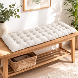 Cojín para Banco con Cubierta con Cierre, Relleno de Fibra Hueca, Cómodo para Interiores y Exteriores, con Almohadas - Product Image 1