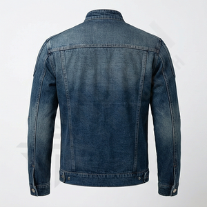 Veste coupe-vent en denim pour homme, personnalisée, élégante, lourde, imprimée sur toute la surface, design cowboy, vêtements d'extérieur, logo sur le devant - Product Image 2