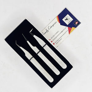 Pinzas de Precisión para Pestañas Somofy Enterprises, de Acero Inoxidable, Rectas, de 90-45 Grados, 10 mm, Antimagnéticas, con Punta Serrada - Product Image 4