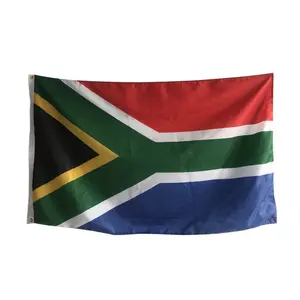 זול מחיר חום העברת הדפסת לוגו מותאם אישית מעופף הלאומי מדינות יד אחת/כפול צדדי לספירה 3x5 דרום אפריקה דגל