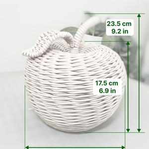 Boîte en forme de pomme tissée, rangement rustique pour fournitures artisanales, jouets et plus encore - Product Image 2