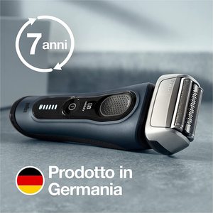 เครื่องโกนหนวดไฟฟ้าพร้อมเทคโนโลยีระบบสั่น ใบมีดยืดหยุ่น กล่องเก็บสำหรับเดินทาง ผ้าสีดำ กันน้ำระดับ IPX7 ใบมีดสามชั้น - Product Image 4