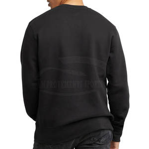 Sweatshirts noirs confortables pour hommes 100% coton Vêtements décontractés légers pour la saison hivernale - Product Image 2