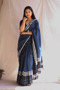 Saree de seda Banarasi de calidad superior para mujer, algodón Chanderi suave, estampado Digital, borde tejido, ropa tradicional india para Formal - Product Image 3