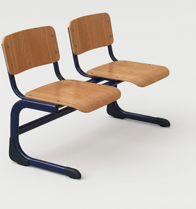 Silla Escolar Moderna con Asiento de Madera Contrachapada y Estructura Metálica, Asiento Resistente para Aulas, Centros de Capacitación y Educación - Product Image 3