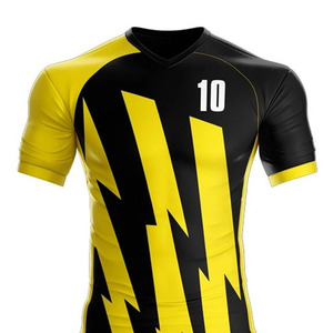 ชุดฟุตบอลผ้าโพลีเอสเตอร์ 100% แห้งเร็ว พิมพ์ลายด้วยความร้อน ระบายอากาศได้ดี ยืดหยุ่น ป้องกันแบคทีเรีย แบบเรียบ - Product Image 5