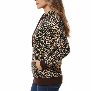 Meilleure fabrication de vêtements, streetwear, sweat-shirts pour femmes, imprimé léopard, sweat-shirts d'hiver en tricot à manches longues pour femmes, en vente - Product Image 5