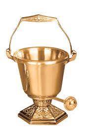 Seau d'eau bénite de qualité supérieure arroseur Style traditionnel doré brillant finition polonaise fil poignée à la mode noël - Product Image 5