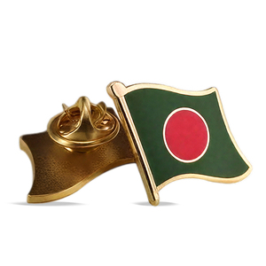 Combo de mapa de doble bandera de Bangladesh personalizado, alfileres de solapa de aleación, insignias, símbolo GEOGRÁFICO NACIONAL, regalos de vacaciones, recuerdos, uso gubernamental - Product Image 2