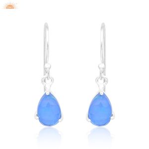 Latest Trending Aurora Opal Blue Designer Dangle 925 Sterling Silver <b>Handmade</b> <b>Earrings</b> Custom Hand Made Jewellery Manufracturer - Product Image 1