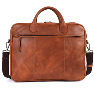 <b>Mens</b> Eco-Friendly Leather Laptop <b>Bag</b> with Zipper Compartment Strap Square Design Made India for Office Travel Business Meetings - Product Image 4