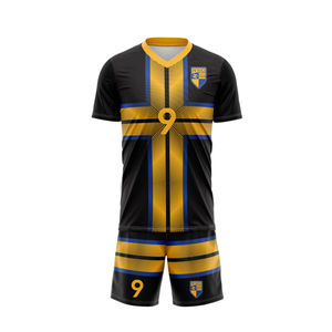Uniforme de football personnalisé sans couture 2025 séchage rapide polyester respirant col en V sublimé chaussettes sac sports d'hiver conception personnalisée - Product Image 3