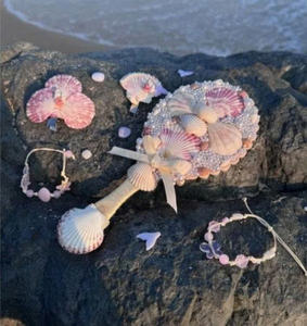 Seashell <b>Mirror</b> Crafted In Vietnam From Real Assorted Shells, Stunning Compact Seashell <b>Mirror</b> For Makeup And Coastal Decoration - Product Image 4