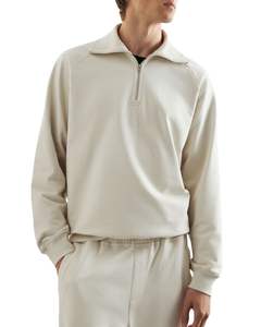 Sudadera de Forro Polar con Media Cremallera para Hombre, Cálida, Suave, Cuello Alto, Cómoda, Informal, Holgada, de Manga Larga, Estilo Pullover - Product Image 1