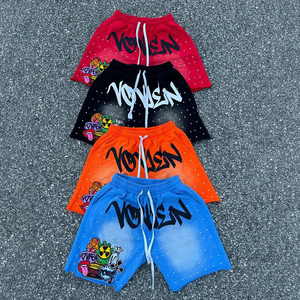 <b>Men's</b> <b>Shorts</b> Custom 100% Cotton Fleece Screen Printing with Embroidery <b>Patch</b> Rhinestones <b>Shorts</b> - Product Image 5