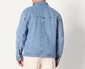 Plain Blank Blue <b>Jeans</b> Denim <b>Jeans</b> Jacket For Men High Quality Custom Pockets Style Stretchable Breathable Men Denim <b>Jean</b> Jacket - Product Image 2