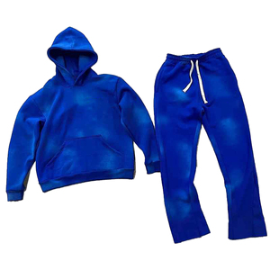 Chándal personalizado Hip Hop Sudadera con capucha y pantalón holgado Color sólido Sin bolsillos Impresión personalizada 100% Algodón Jogging Chándal Foe Hombres - Product Image 3