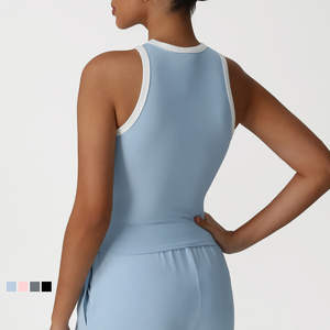 Débardeur extensible et ajusté pour femme avec blocs de couleur pour les vêtements de sport décontractés - Product Image 4