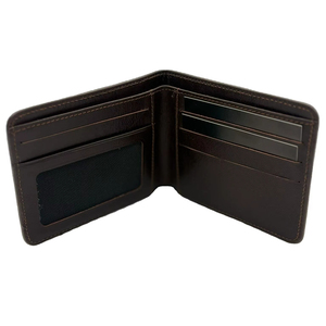 Cartera corta plegable de cuero hecha a mano con logotipo personalizado, tarjetero Delgado, carteras compactas de bolsillo para hombre para uso diario - Product Image 1