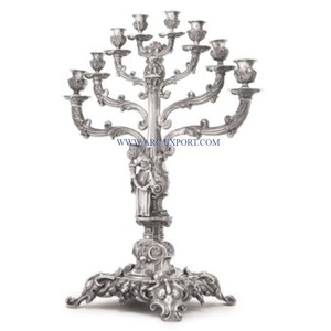 Decoración de mesa de latón puro pulido dorado, candelabros de iluminación navideña de 5 brazos, nueva vajilla elegante, candelabros de fiesta y café - Product Image 4