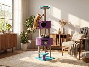 Arbre à chat Amistar Flower Peak de haute qualité pour chats de toutes tailles - Product Image 4