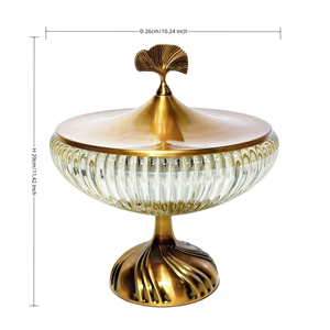 Bol de service à fruits luxueux le plus exigeant avec support en métal Décors de table à manger élégants Pièce authentique - Product Image 6