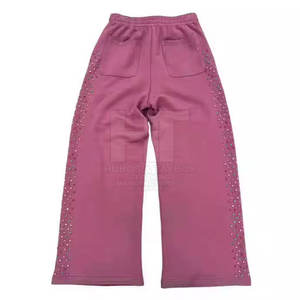 Custom Made Casual Rhinestone <b>Trouser</b> for Men Custom Color Design Lightweight 100% Cotton <b>Drawstring</b> Closure Made Pakistan - Product Image 3