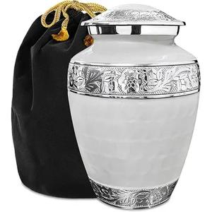 Urna hecha a mano con acabado brillante para cenizas humanas, urnas de cremación baratas, urna de cremación de aluminio con recuerdo de Metal de Monterrey - Product Image 1