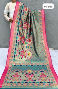 Couleur étonnante Beautiful Occasional Wear Premium Loom Silk Saree Blouse Avec Tissage Travail Indien Exportateur Et Fournisseur À Vendre - Product Image 2