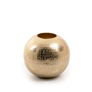 Florero de piso hecho a mano Color dorado Diseño antiguo Macetas de flores de buen aspecto Forma redonda para Decoración de mesa a granel - Product Image 5