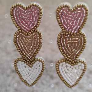 Boucles d'oreilles en perles de travail miroir avec broderie de fil - Product Image 3