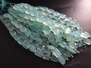 Baguette à facettes en calcédoine bleu aqua faite à la main 10 pièces 15X10To12X10MM environ pour la fabrication de bijoux perles de pierres précieuses en vrac - Product Image 5