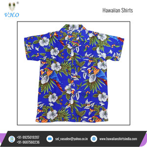 อินเดียผู้ผลิตขายเชอร์รี่นกแก้วพิมพ์ผ้าฝ้ายที่มีคุณภาพที่ดีที่สุดพรรคเครื่องผู้ชายเสื้อฮาวายสำหรับฤดูร้อน - Product Image 2