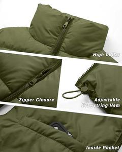 Femmes décontracté hiver gilet couleur unie col montant fermeture éclair épaissi Nylon coton tricot sans manches veste courte prix usine - Product Image 6