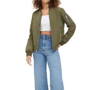 Blouson style bombardier pour femmes avec fermeture éclair complète et coupe décontractée blouson aviateur basique pour femmes avec construction légère - Product Image 4