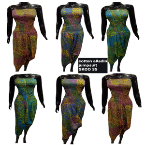 Nouveau à la mode femmes Alladin Boho Style combinaison taille haute Vintage décoration 100% coton respirant pour l'été - Product Image 1