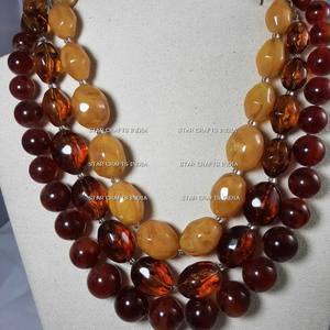 Collar de cuentas gruesas para mujer, cuentas de resina de tonos de múltiples formas, hebra de joyería de moda de boda religiosa cristiana - Product Image 4