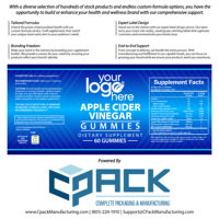 Produit d'origine américaine Gommes de supplément alimentaire au vinaigre de cidre de pomme avec étiquette personnalisée de la plus haute qualité pour achat en gros