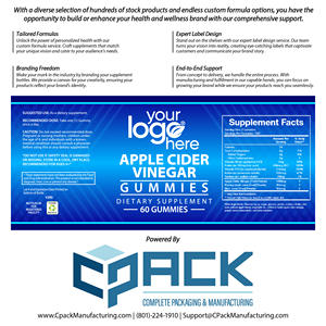 Suministro de origen de EE. UU. Etiqueta personalizada de la más alta calidad Suplemento dietético Gomitas de vinagre de sidra de manzana para compra al por mayor - Product Image 4