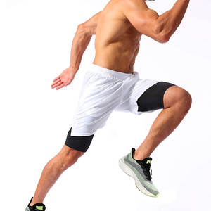 Pantalones cortos de gimnasio con logotipo personalizado para joggers de entrenamiento, ropa deportiva ligera con estampado de transferencia por sublimación, patrón sólido de longitud corta - Product Image 6