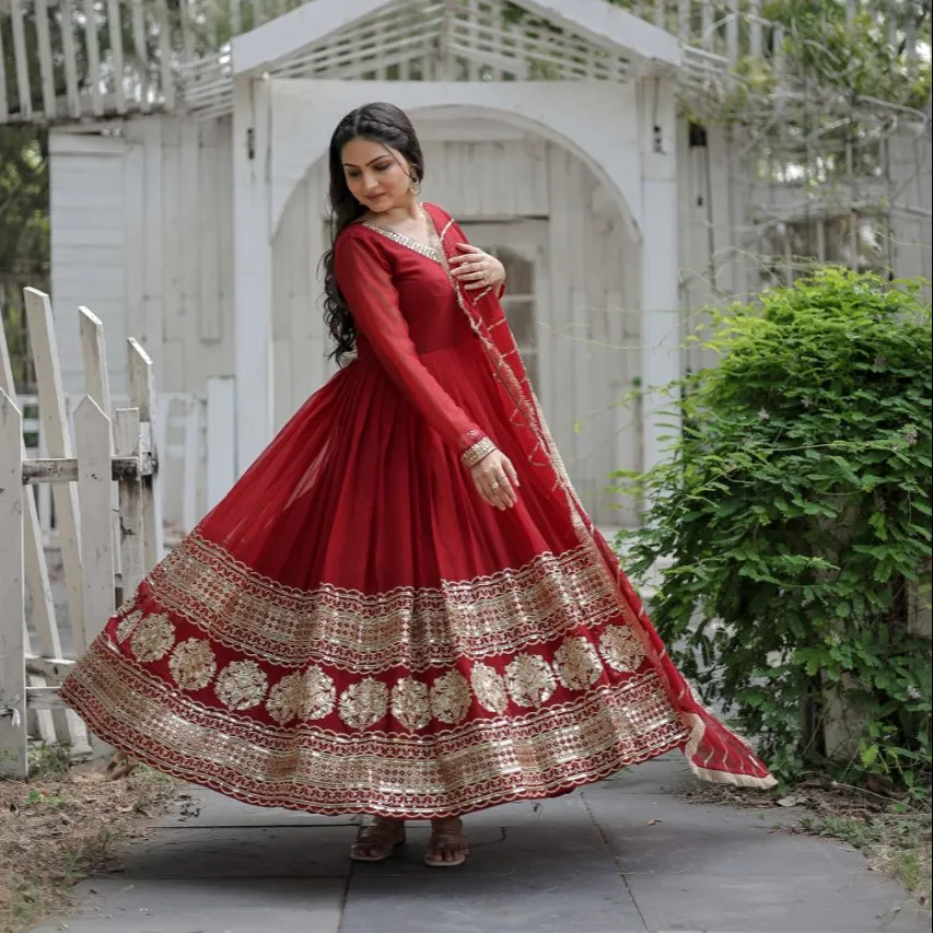 R & Dは最新のEidとDiwaliフェスティバルを輸出していますSalwar SuitKameez/Indian Women's Dresses Long Gown